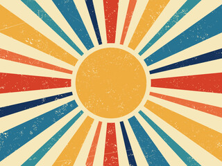 Retro sun burst vintage banner background vector. 