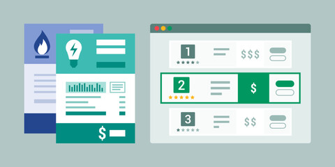 Naklejka na meble Compare energy and gas prices online
