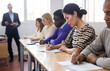 © JackF - Woman in group of students in a university audience