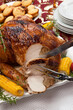 Carving Traditional Thanksgiving Fall Roasted Turkey