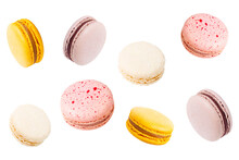 Macaroons Sweet Food Png French Dessert . Pastel Yellow, Pink Color 