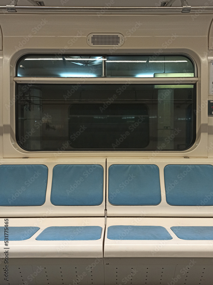 Tube Train Window The window of the train in the subway Stock Photo | Adobe Stock