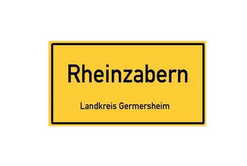 Isolated German city limit sign of Rheinzabern located in Rheinland-Pfalz