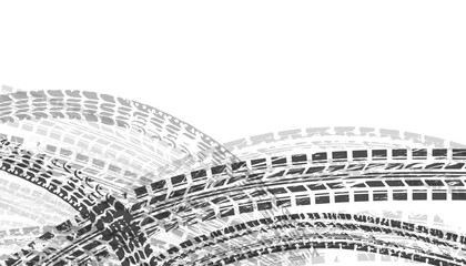 background with tire wheel marks of cars. vector illustration