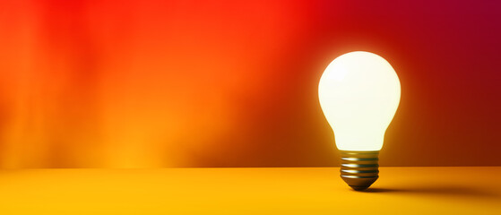 Light bulb on a colored background - 3D render