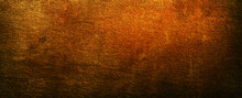 Empty Rusty Corrosion And Oxidized Background, Panorama, Banner. Grunge Rusted Metal Texture. Worn Metallic Iron Wall
