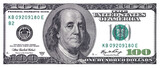 Fototapeta Londyn - Transparent 100 US  dollar banknote