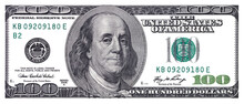 Transparent 100 US  dollar banknote