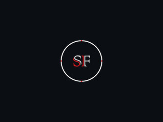 Wall Mural - Initial Letter SF s f Logo Icon, Monogram Sf Circle Logo Design For Any Type Of Business