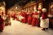 © Kait - Women celebrating christmas with gifts 3d illustration