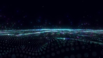 Abstract animated futuristic background. Big data visualization. Network connection. Data transfer. 3d rendering. 4k.
