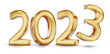 2023 Year number in gold with slight shadowing 3d-illustration
