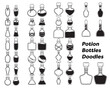 Set of Glass Potion Bottles Doodle Vector Pack