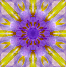 Purple And Yellow Kaleidoscope Abstract.
