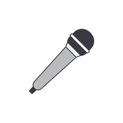 Sticker - Microphone icon in color, isolated on white background 