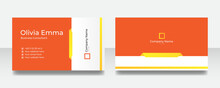 Yellow Business Card Design Template, Clean Professional Business Card Template, Visiting Card, Business Card Template.