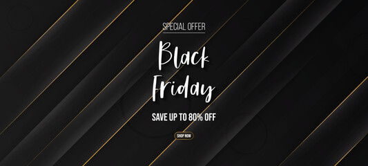 Wall Mural - Black friday sale background. Modern luxury design. Universal vector background for promo poster, banners, flyers, card. Black Friday social media sale banner background