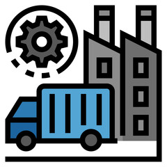 Canvas Print - supply chain icon