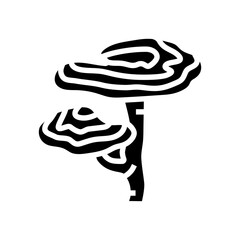 Sticker - reishi mushroom glyph icon vector. reishi mushroom sign. isolated symbol illustration