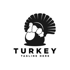 Poster - turkey silhouette vector logo design