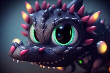 An Adorable Dragon Generated In A 3D Style To Be Cute In A Variety Of Colors.