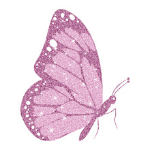 Hand Drawn Bling Purple Butterfly 