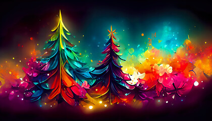 abstract christmas tree background header wallpaper illustration