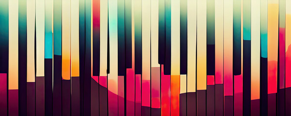 Wall Mural - Abstract colorful paino keyboard as wallpaper background