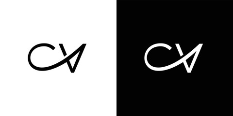 Modern and unique CV initial logo design abstract