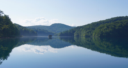 Sticker - Plitvice Lakes National Park is a 295 square kilometer forest reserve located in central Croatia