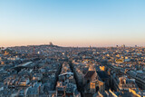 Fototapeta Nowy Jork - Parisian Rooftops Landscape Panoramic photo from above in Paris, France