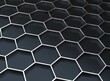 Background hexagone nid abeille - Alvéole technologique, - noir et chrome