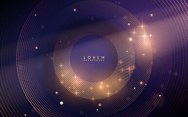 Wall Mural - abstract circle dots background with light effect