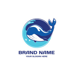 Wall Mural - Whale logo template design vector concept