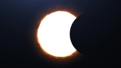 Canvas Print - Cinematic Sun Eclipse from Space with stars in the background. 