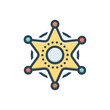 © WEBTECHOPS - Color illustration icon for sheriff