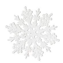 Artificial Snowflake, Christmas Tree Decoration With Sequins, Isolated On A White Background