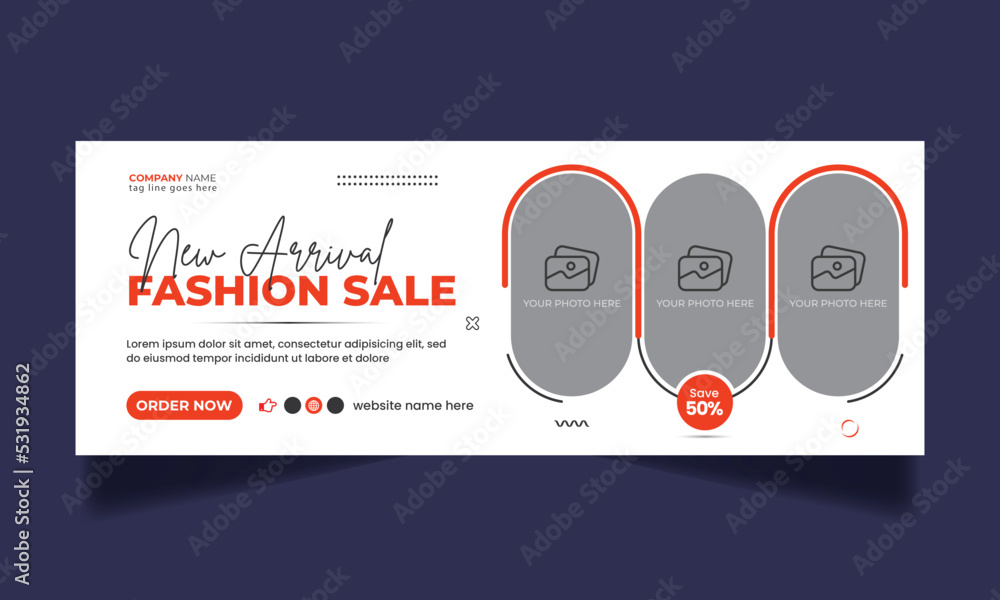 Fashion sale social media facebook cover design and web banner template ...