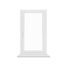 Template Of Window Frame With Windowsill Realistic Vector Illustration Isolated.