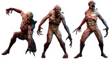 Mutant horror creatures 3D illustrations	