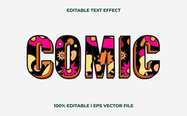 Poster - comic 3d text effect with cartoon theme. headline text lettering typography font style