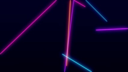 Wall Mural - VJ Abstract laser light colorful glowing neon lines background. Video Ultra 4K