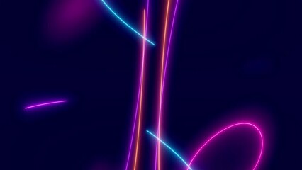Wall Mural - vj abstract laser light colorful glowing neon lines background. video ultra 4k