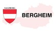 Bergheim: Illustration mit dem Ortsnamen der Österreichischen Stadt Bergheim im Bundesland Salzburg