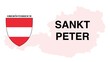 Sankt Peter: Illustration mit dem Ortsnamen der Österreichischen Stadt Sankt Peter im Bundesland Oberösterreich
