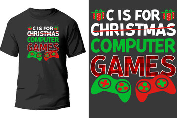 Wall Mural - C is for christmas computer games t shirt design.