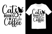 Cats Books Coffee Svg Design