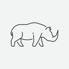 Poster - Rhino icon. Vector illustration silhouette of a rhino. Rhinoceros side view design element. Vector illustration