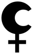 Lilith icon. Planet symbol. Black sign. Astrological calendar. Jyotisha. Hinduism, Indian or Vedic astrology horoscope