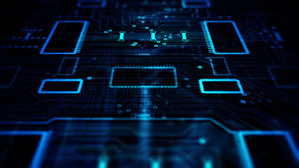 Wall Mural - blue technology background/technology background of the dot and line, can be used in the description